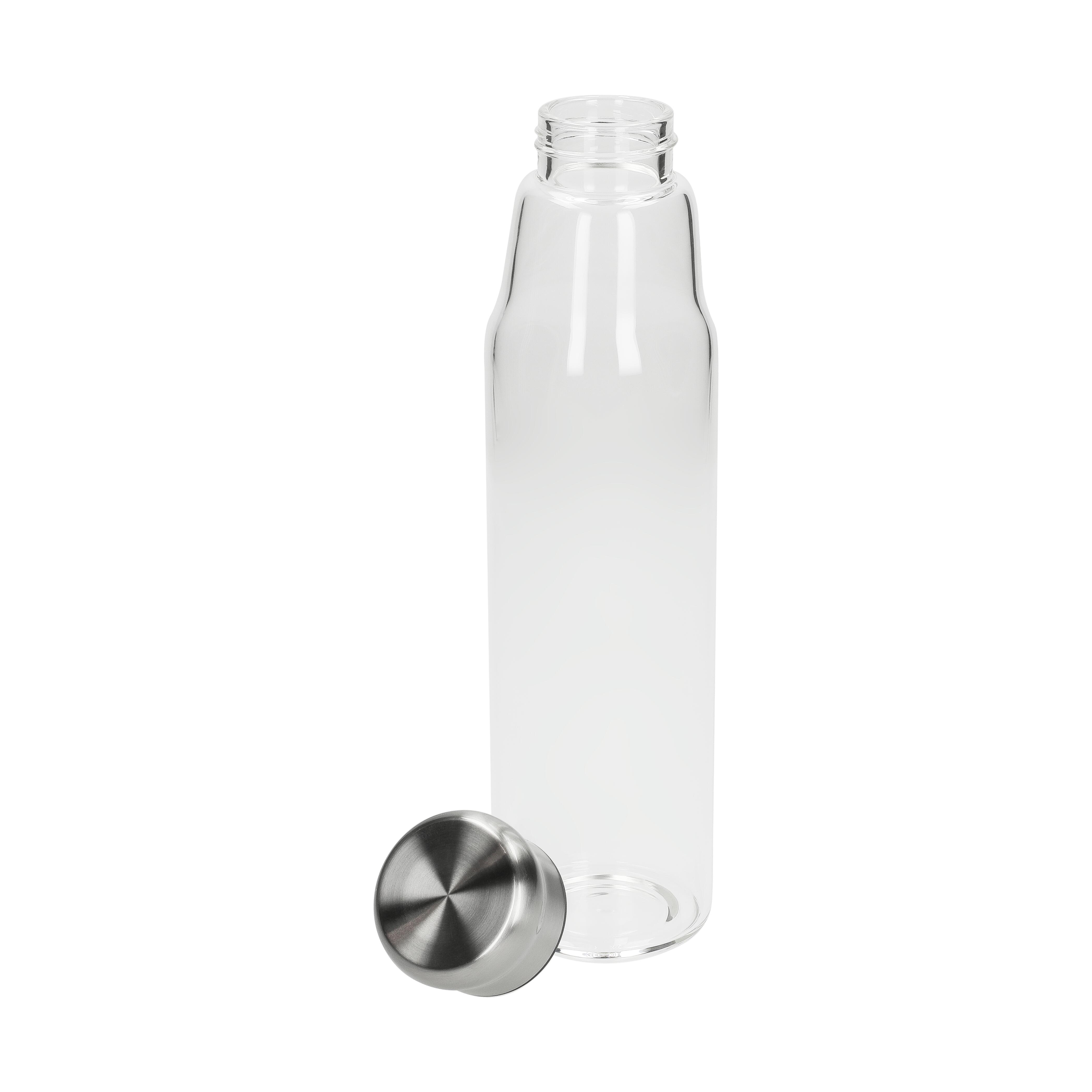 APS Glas-Trinkflasche 1 Liter – 2er Pack, 28,5 Cm Hoch, Ø 7,5 Cm, Transparent, Spülmaschinengeeignet